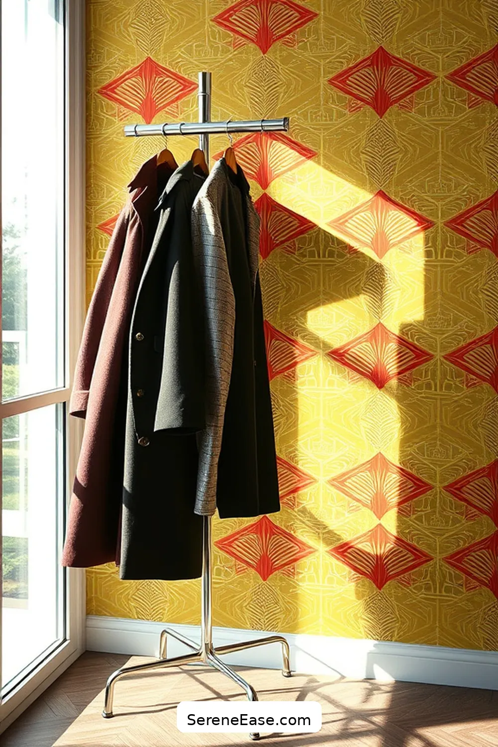 18 Ways to Use Metallic Accents in a Mid-Century Modern Entryway 12 Metallic Coat Racks for 18 Ways to Use Metallic Accents in a Mid-Century Modern Entryway