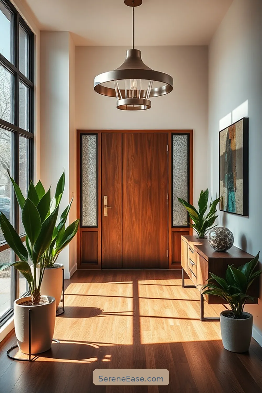 18 Ways to Use Metallic Accents in a Mid-Century Modern Entryway 2 Statement Lighting Fixtures for 18 Ways to Use Metallic Accents in a Mid-Century Modern Entryway