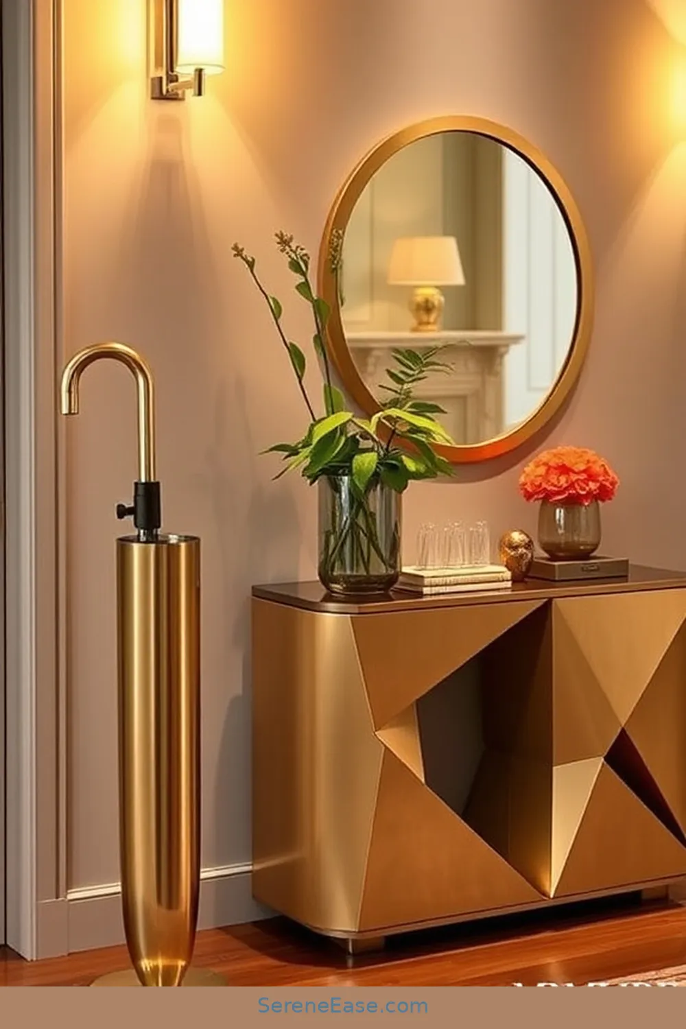 18 Ways to Use Metallic Accents in a Mid-Century Modern Entryway 18 Umbrella Stands for 18 Ways to Use Metallic Accents in a Mid-Century Modern Entryway