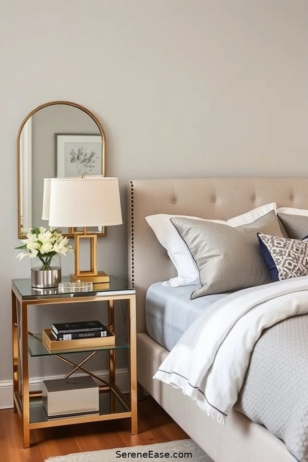 18 Ways to Use Metallic Accents in a Modern Farmhouse Bedroom Style 17 Accent Furniture Pieces for 18 Ways to Use Metallic Accents in a Modern Farmhouse Bedroom Style