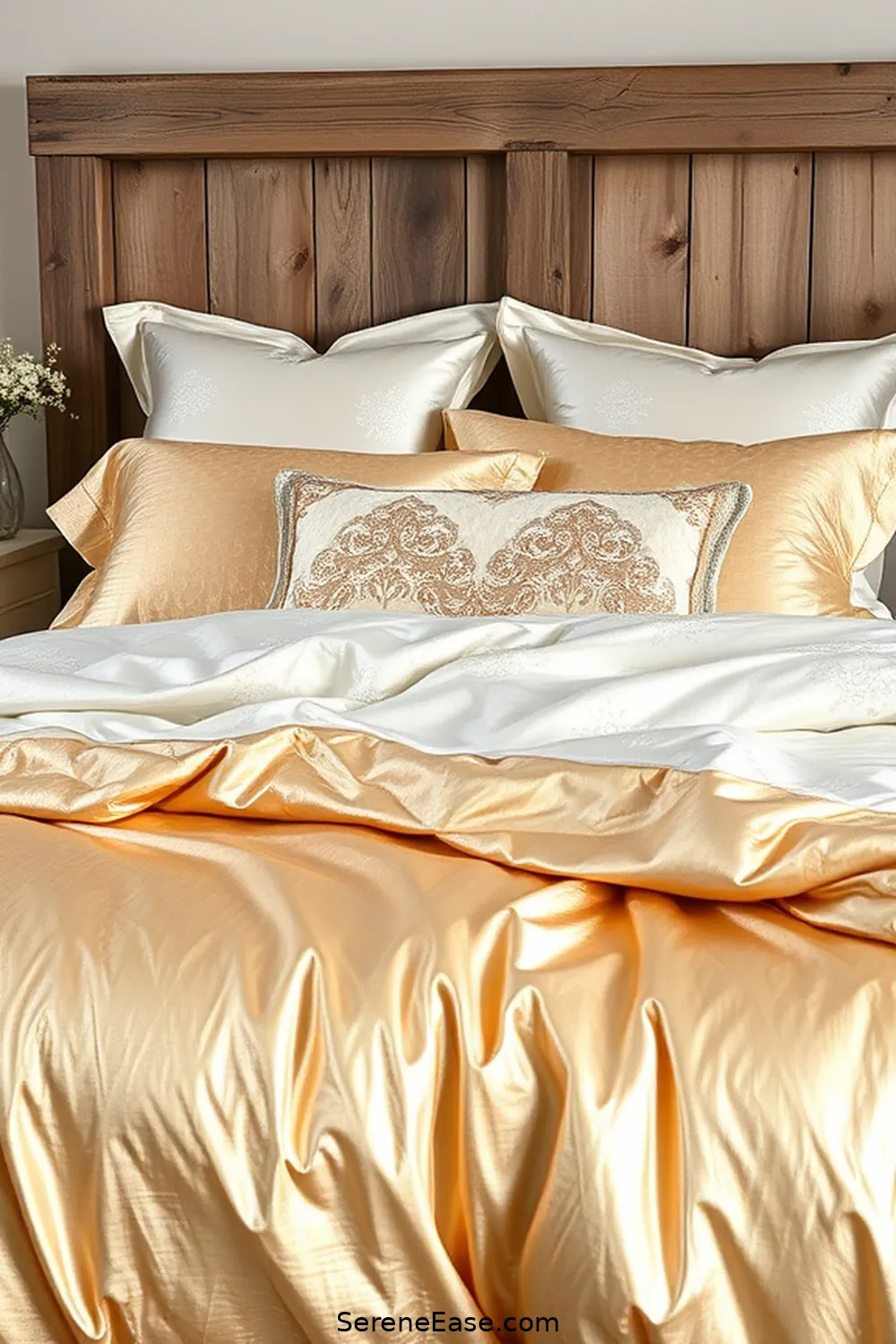 18 Ways to Use Metallic Accents in a Modern Farmhouse Bedroom Style 8 Metallic Bedding for 18 Ways to Use Metallic Accents in a Modern Farmhouse Bedroom Style