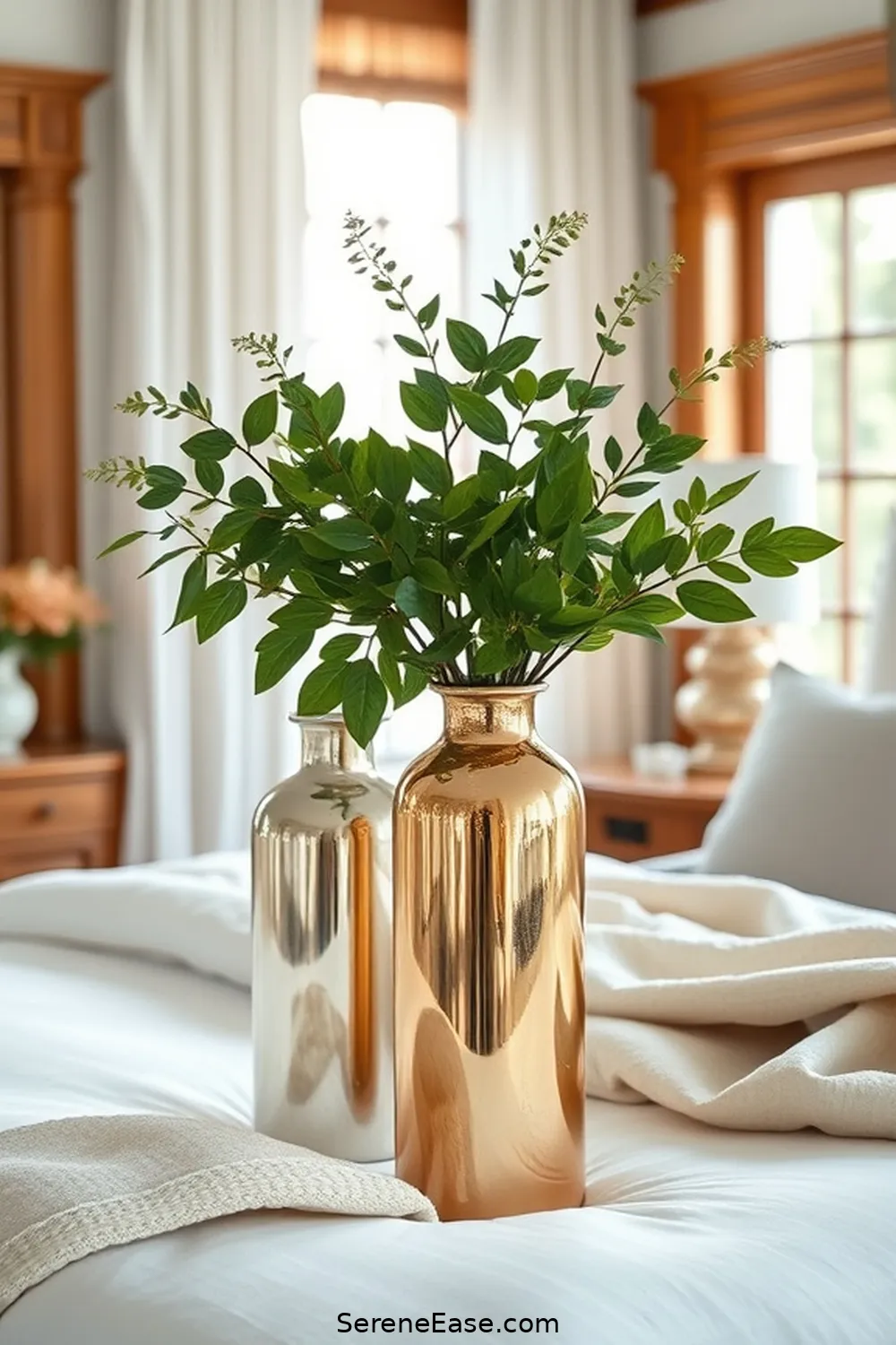 18 Ways to Use Metallic Accents in a Modern Farmhouse Bedroom Style 15 Metallic Vases for 18 Ways to Use Metallic Accents in a Modern Farmhouse Bedroom Style