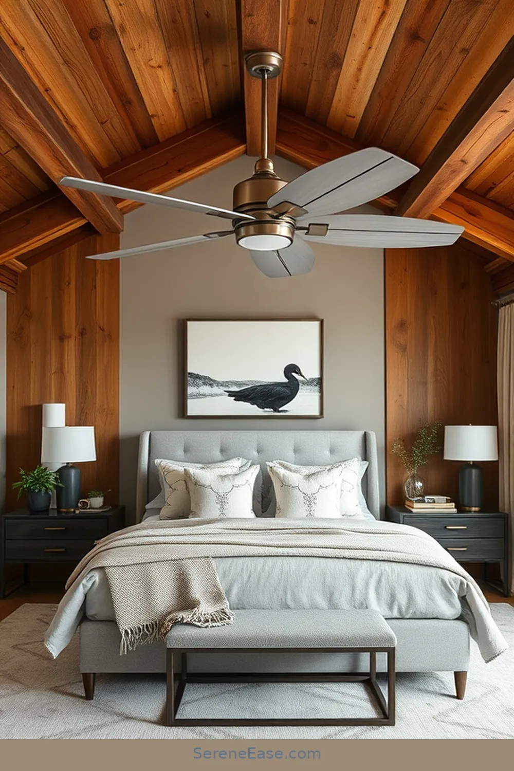 18 Ways to Use Metallic Accents in a Modern Farmhouse Bedroom Style 19 Statement Ceiling Fans for 18 Ways to Use Metallic Accents in a Modern Farmhouse Bedroom Style