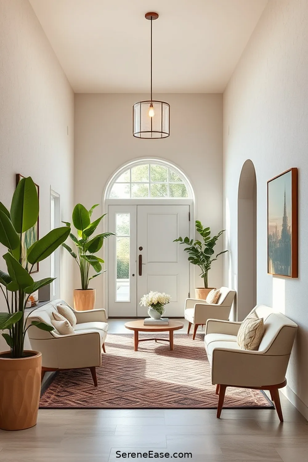 Choose a Soft Color Palette for 18 Ways to Use Neutral Tones in a Mid-Century Modern Style Entryway
