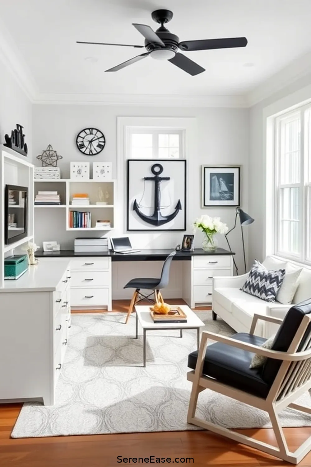 19 Chic Ways to Incorporate Black and White in Your Coastal Home Office Style 18 Coastal-Inspired Black and White Decor for 19 Chic Ways to Incorporate Black and White in Your Coastal Home Office Style