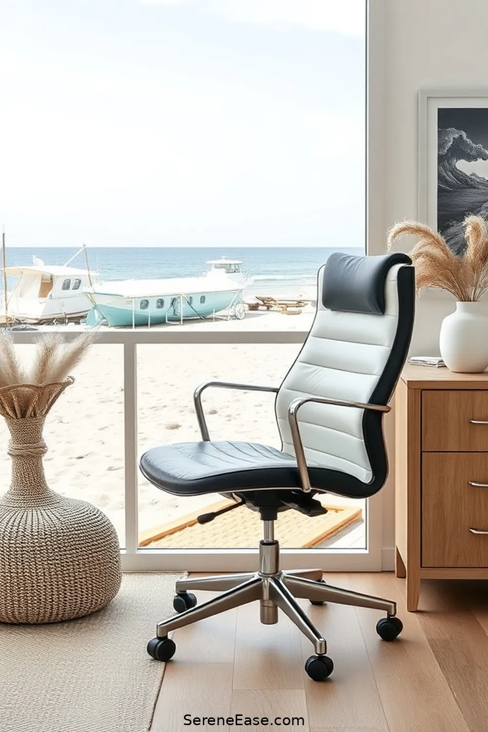 19 Chic Ways to Incorporate Black and White in Your Coastal Home Office Style 14 Stylish Office Chairs for 19 Chic Ways to Incorporate Black and White in Your Coastal Home Office Style