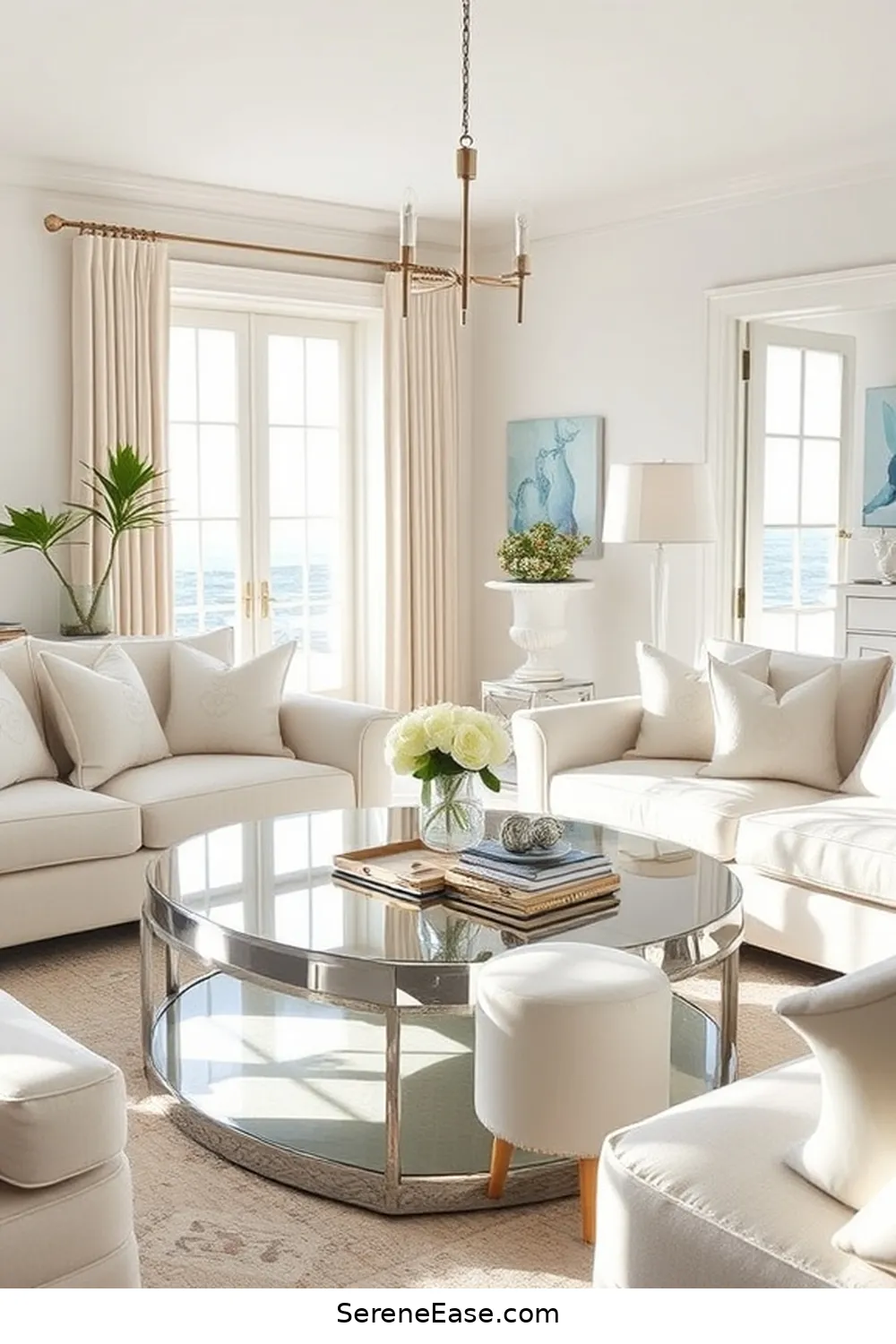 19 Stunning Ways to Incorporate Metallic Accents in Your Coastal Living Room Style 5 Add a Metallic Coffee Table for 19 Stunning Ways to Incorporate Metallic Accents in Your Coastal Living Room Style