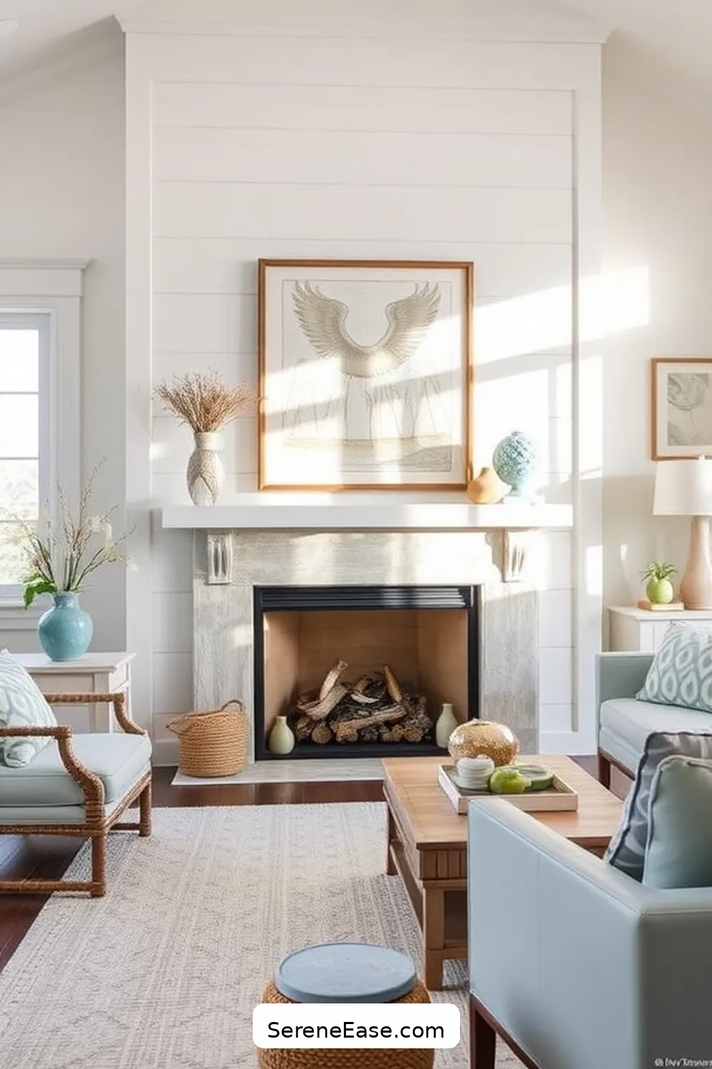 19 Stunning Ways to Incorporate Metallic Accents in Your Coastal Living Room Style 16 Add a Metallic Fireplace Screen for 19 Stunning Ways to Incorporate Metallic Accents in Your Coastal Living Room Style
