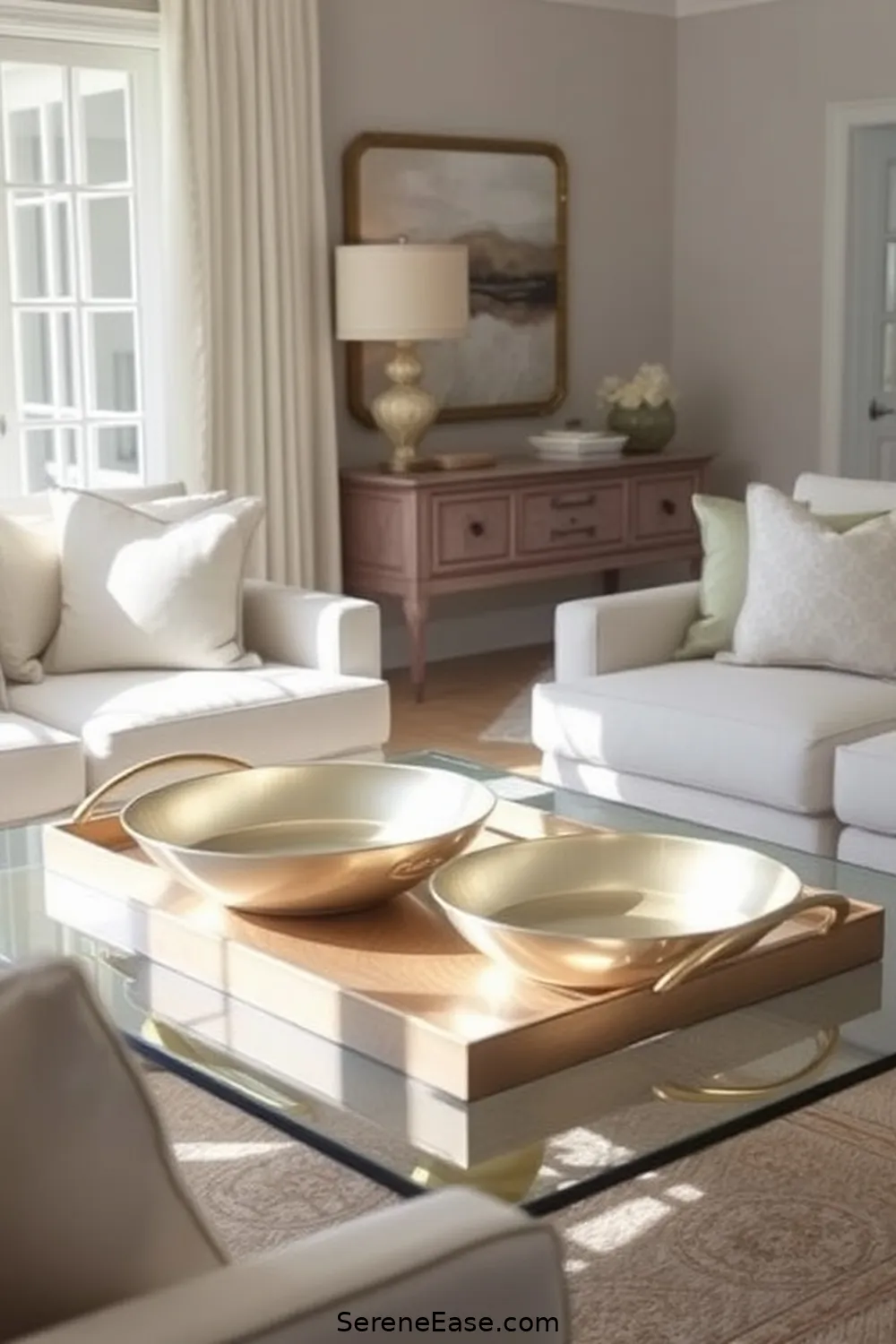 19 Stunning Ways to Incorporate Metallic Accents in Your Coastal Living Room Style 8 Opt for Metallic Decorative Trays for 19 Stunning Ways to Incorporate Metallic Accents in Your Coastal Living Room Style