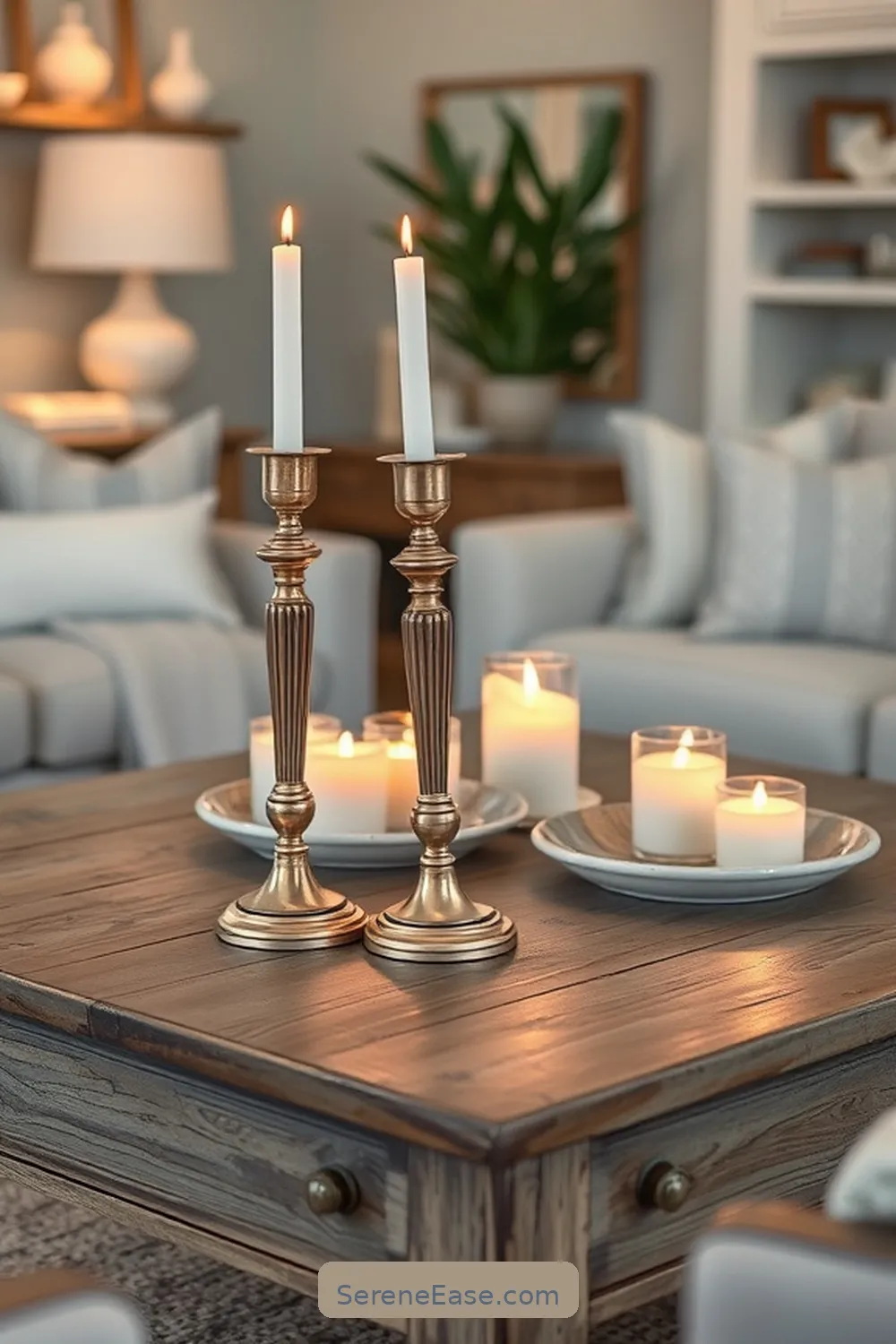 19 Stunning Ways to Incorporate Metallic Accents in Your Coastal Living Room Style 10 Use Metallic Candlesticks for 19 Stunning Ways to Incorporate Metallic Accents in Your Coastal Living Room Style