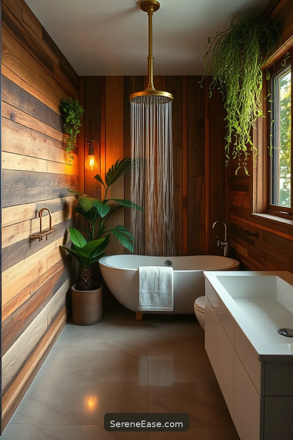 19 Stunning Ways to Use Metallic Accents in Rustic Bathroom Style 5 Install a Vintage Brass Showerhead for 19 Stunning Ways to Use Metallic Accents in Rustic Bathroom Style