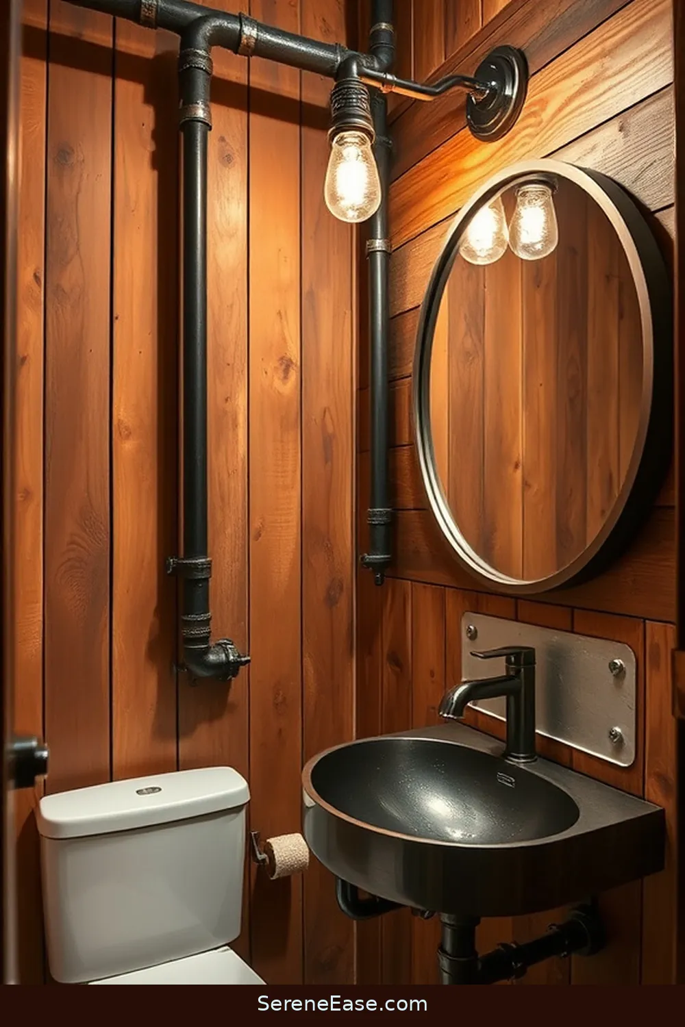 19 Stunning Ways to Use Metallic Accents in Rustic Bathroom Style 20 Integrate Industrial-Style Metal Elements for 19 Stunning Ways to Use Metallic Accents in Rustic Bathroom Style