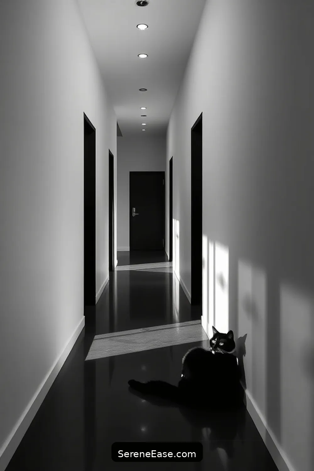 19 Ways to Achieve Black and White Minimalist Style in Your Hallway 12 Embrace Negative Space for 19 Ways to Achieve Black and White Minimalist Style in Your Hallway