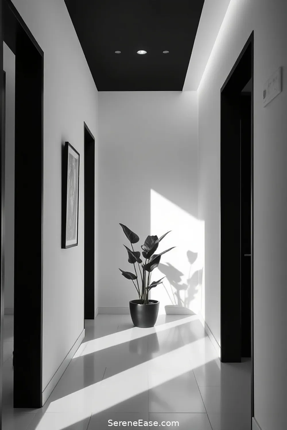 19 Ways to Achieve Black and White Minimalist Style in Your Hallway 19 Keep Accessories to a Minimum for 19 Ways to Achieve Black and White Minimalist Style in Your Hallway