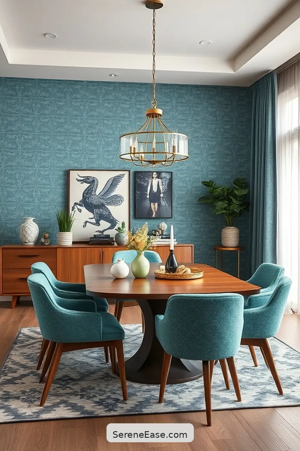 19 Ways to Achieve Monochromatic Dining Room in Mid-Century Modern Style 15 Choose Upholstery That Complements the Palette for 19 Ways to Achieve Monochromatic Dining Room in Mid-Century Modern Style