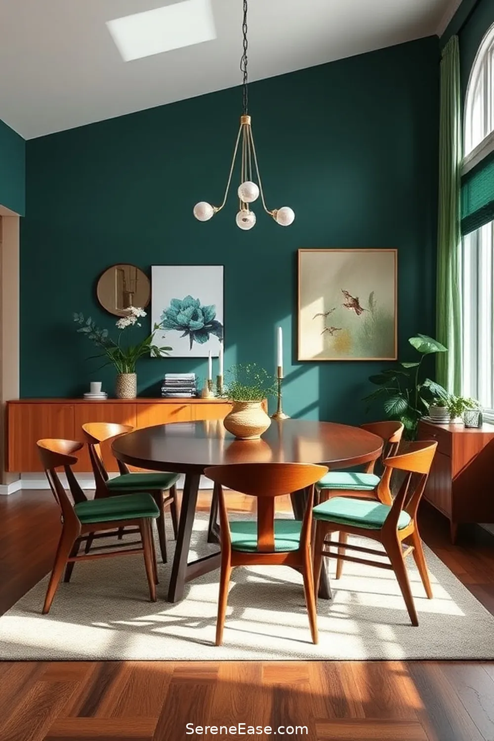 19 Ways to Achieve Monochromatic Dining Room in Mid-Century Modern Style 2 Choose a Dominant Color Palette for 19 Ways to Achieve Monochromatic Dining Room in Mid-Century Modern Style