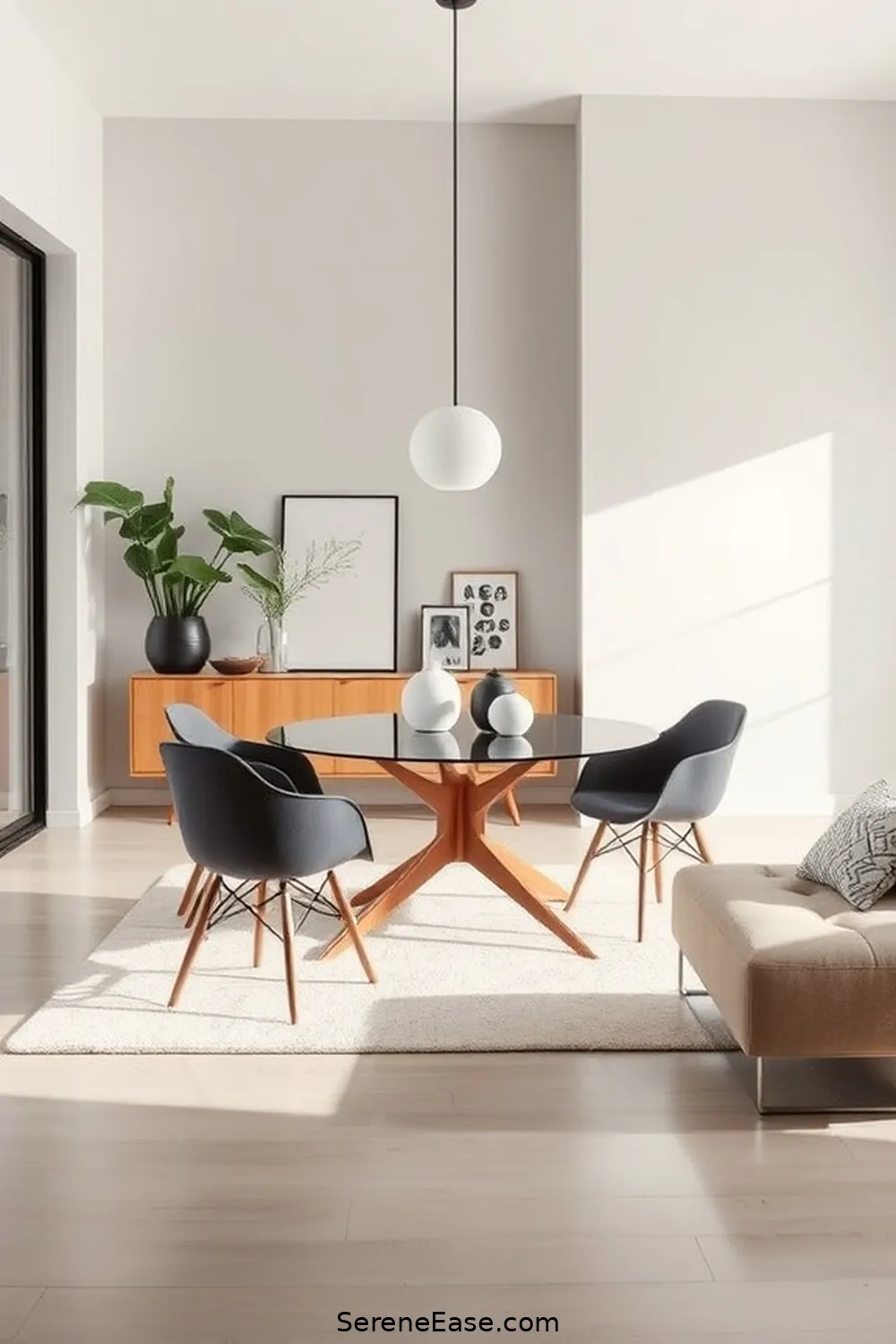 19 Ways to Achieve Monochromatic Dining Room in Mid-Century Modern Style 16 Focus on Clean Lines for 19 Ways to Achieve Monochromatic Dining Room in Mid-Century Modern Style