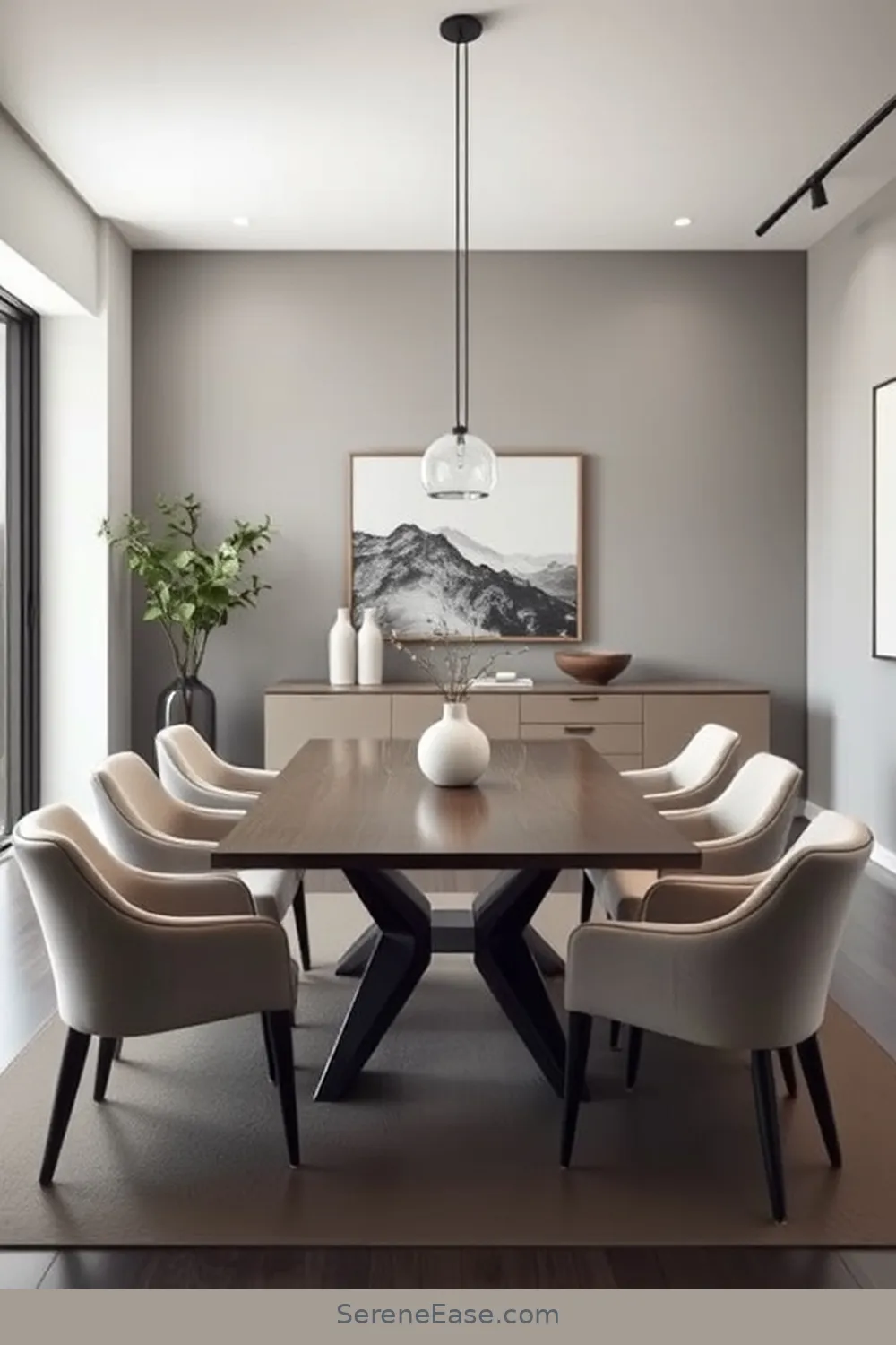 19 Ways to Achieve Monochromatic Dining Room in Mid-Century Modern Style 3 Opt for Minimalist Furniture for 19 Ways to Achieve Monochromatic Dining Room in Mid-Century Modern Style