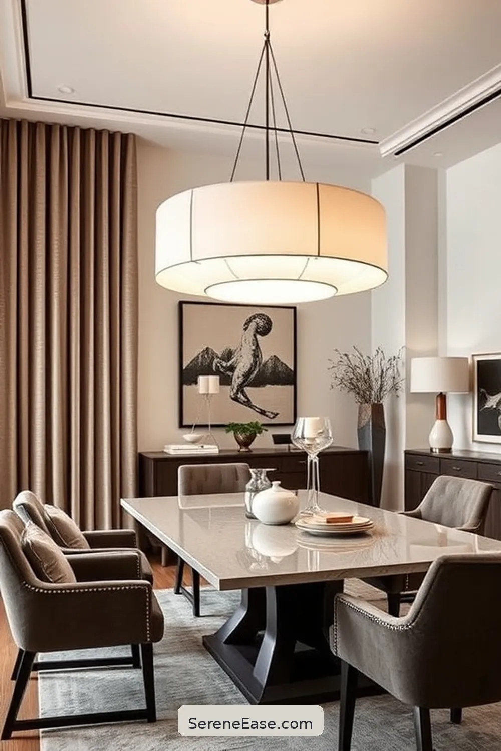 19 Ways to Achieve Monochromatic Dining Room in Mid-Century Modern Style 6 Select Statement Lighting Fixtures for 19 Ways to Achieve Monochromatic Dining Room in Mid-Century Modern Style