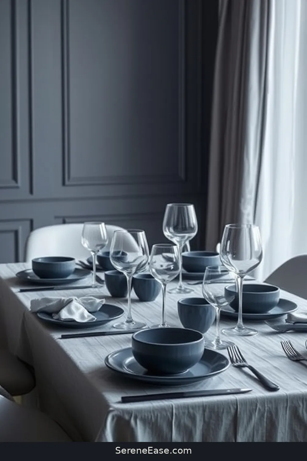 19 Ways to Achieve Monochromatic Dining Room in Mid-Century Modern Style 11 Utilize Monochromatic Table Settings for 19 Ways to Achieve Monochromatic Dining Room in Mid-Century Modern Style
