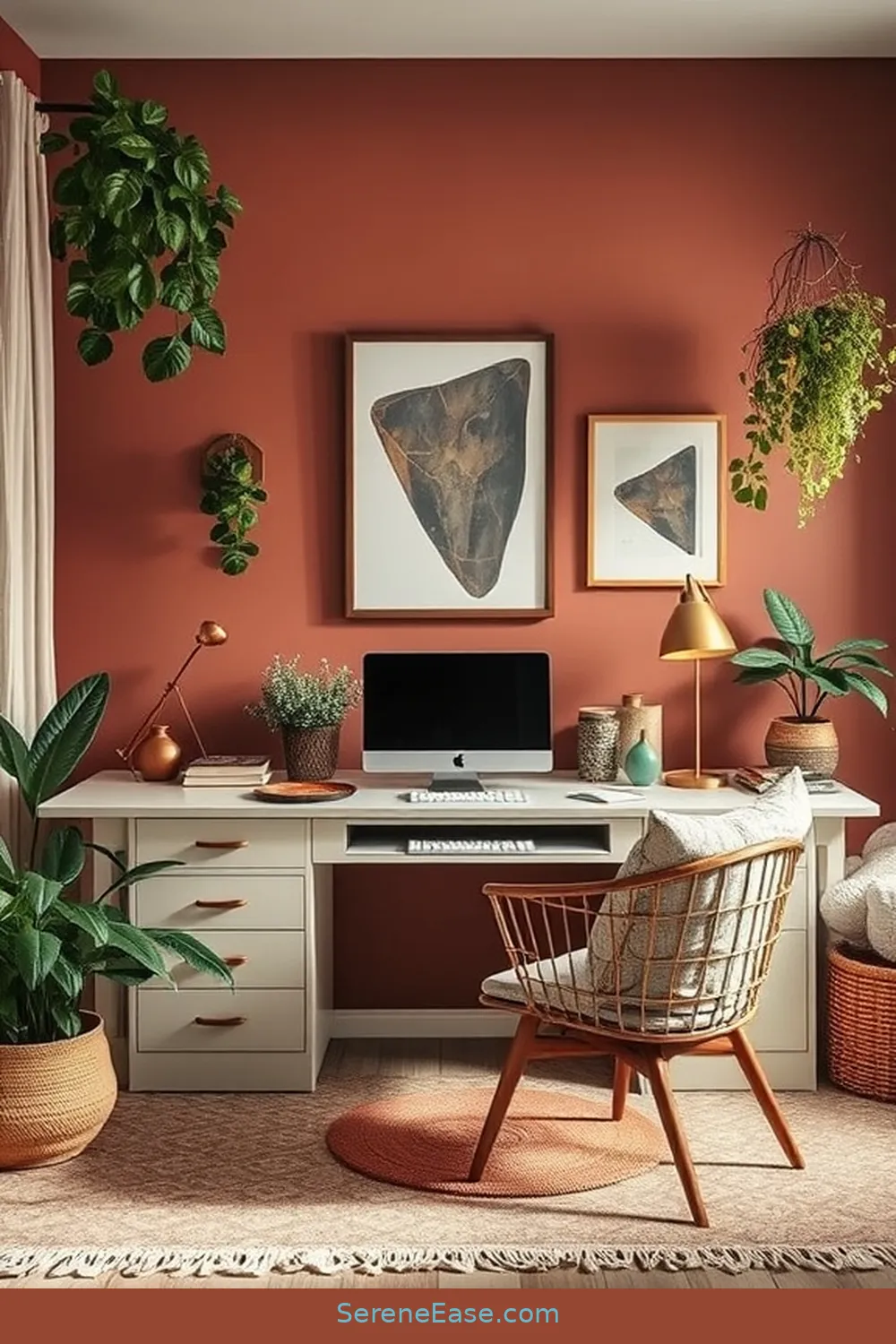Choose a Base Color for 19 Ways to Achieve Monochromatic Home Office Bohemian Style