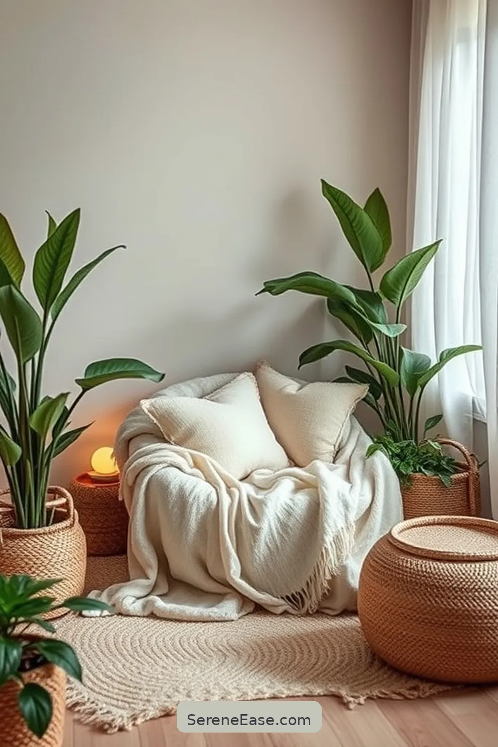 Design a Relaxation Corner for 19 Ways to Achieve Monochromatic Home Office Bohemian Style