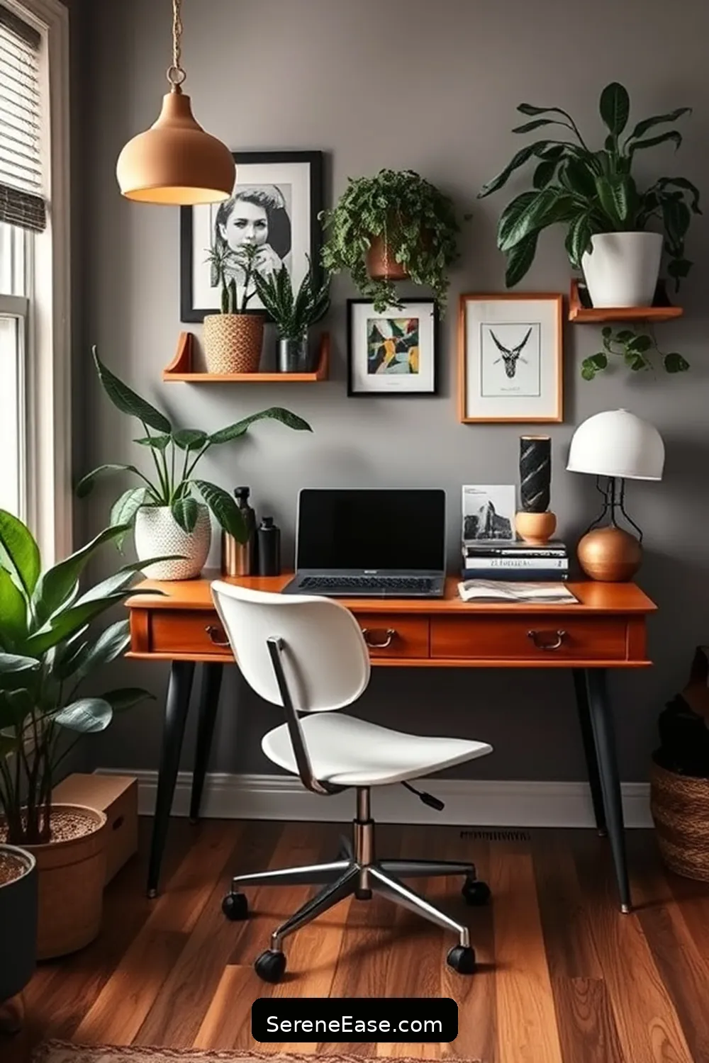 Mix Vintage and Modern Pieces for 19 Ways to Achieve Monochromatic Home Office Bohemian Style