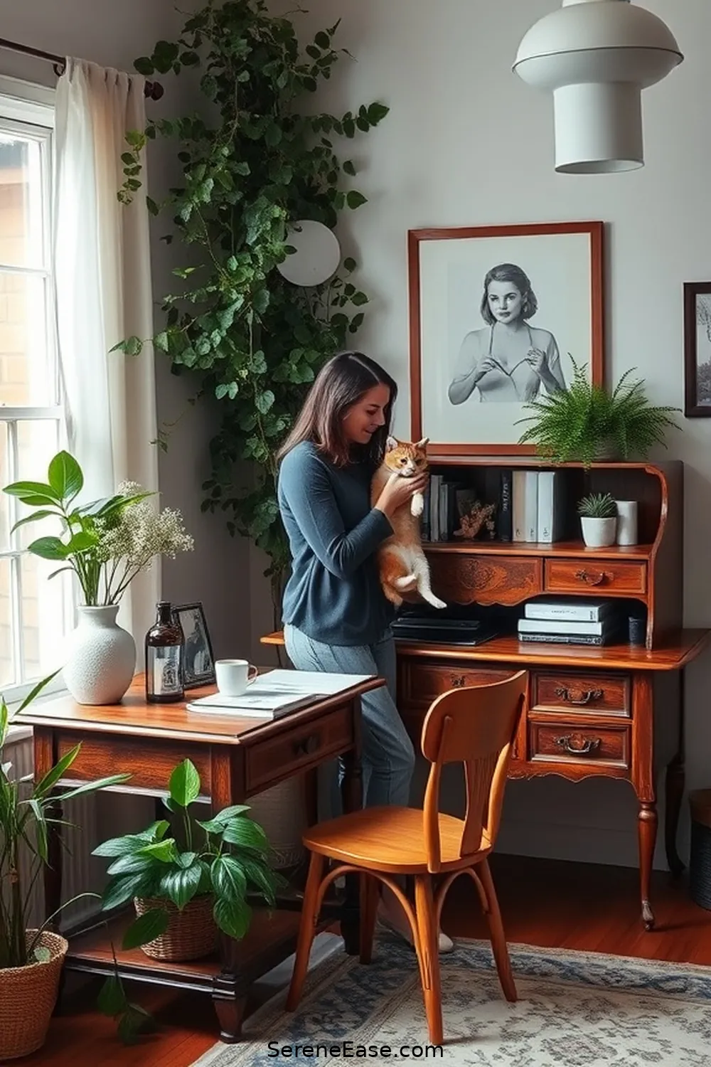 19 Ways to Achieve Monochromatic Home Office Modern Farmhouse Style 13 12. Incorporate Vintage Finds for 19 Ways to Achieve Monochromatic Home Office Modern Farmhouse Style