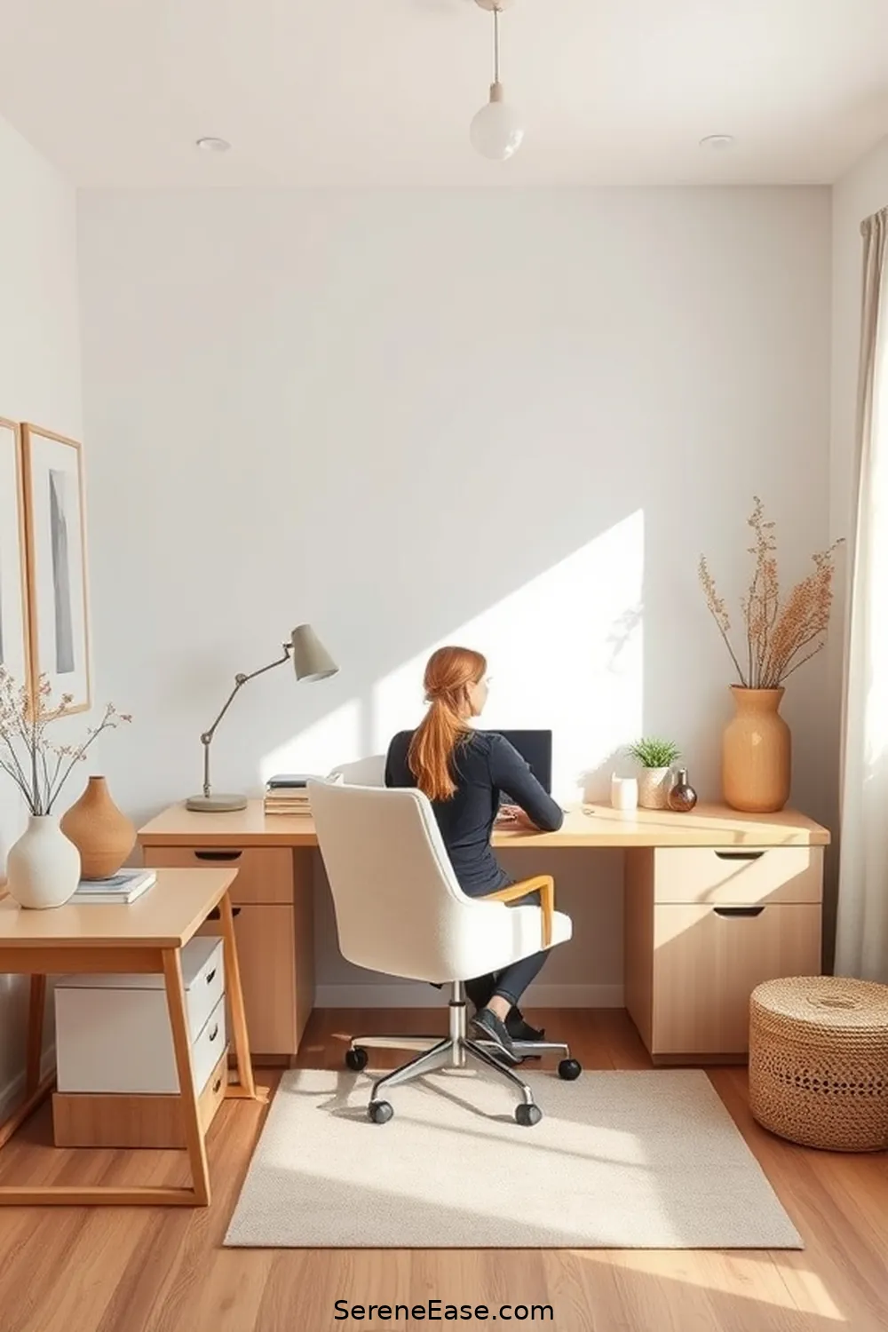 19 Ways to Achieve Monochromatic Home Office Modern Farmhouse Style 5 4. Opt for Minimalist Furniture for 19 Ways to Achieve Monochromatic Home Office Modern Farmhouse Style