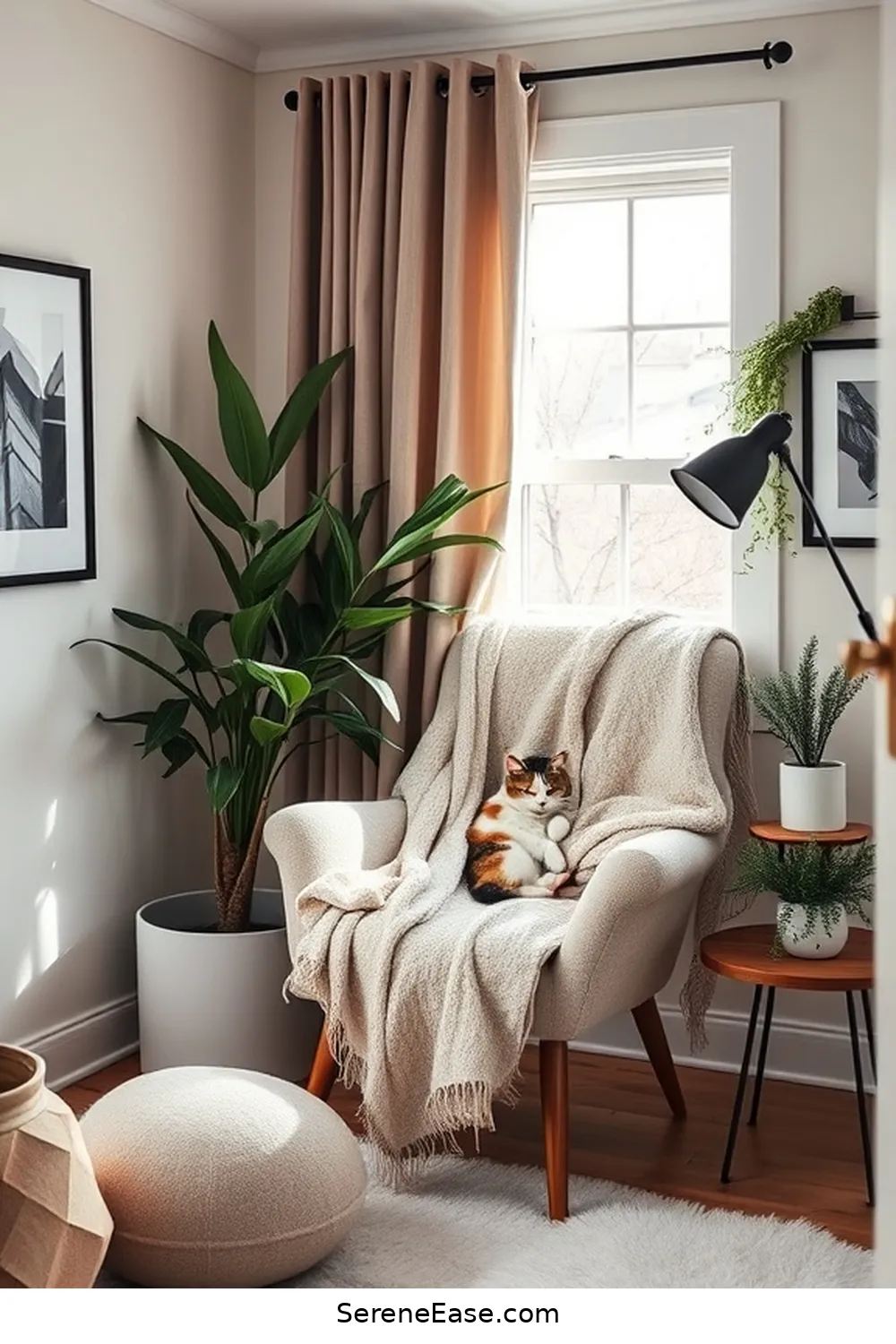 19 Ways to Achieve Monochromatic Home Office Modern Farmhouse Style 9 8. Create a Cozy Nook for 19 Ways to Achieve Monochromatic Home Office Modern Farmhouse Style