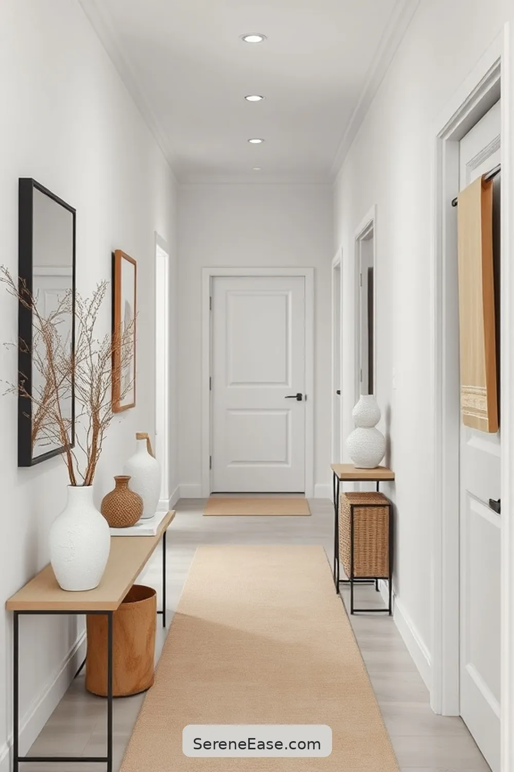 19 Ways to Achieve a Monochromatic Hallway in Modern Farmhouse Style 11 Choose Coordinating Accessories for 19 Ways to Achieve a Monochromatic Hallway in Modern Farmhouse Style