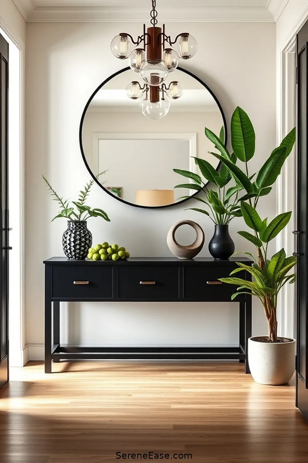 19 Ways to Achieve a Monochromatic Hallway in Modern Farmhouse Style 13 Create a Focal Point for 19 Ways to Achieve a Monochromatic Hallway in Modern Farmhouse Style