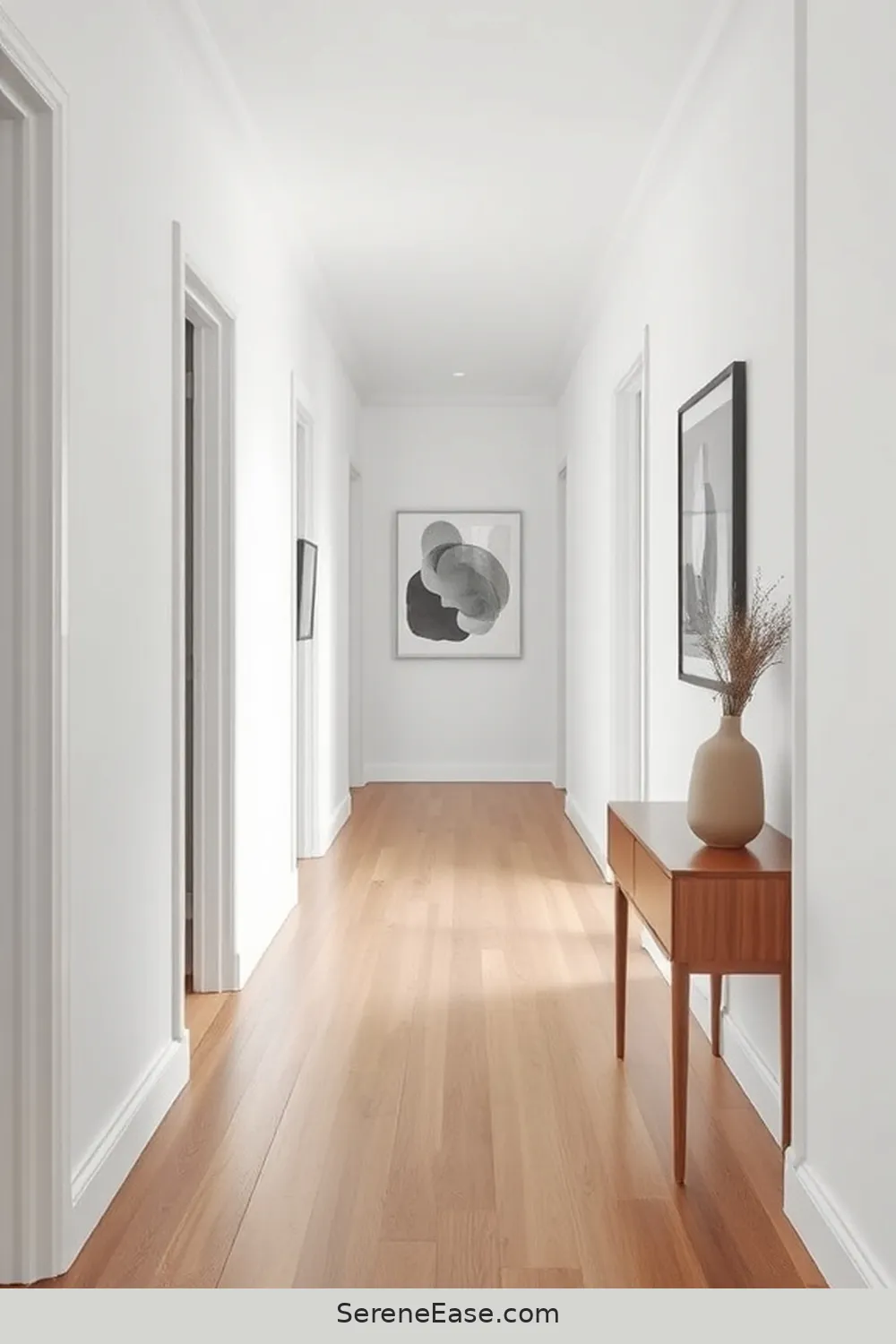 19 Ways to Achieve a Monochromatic Hallway in Modern Farmhouse Style 12 Implement Consistent Flooring for 19 Ways to Achieve a Monochromatic Hallway in Modern Farmhouse Style