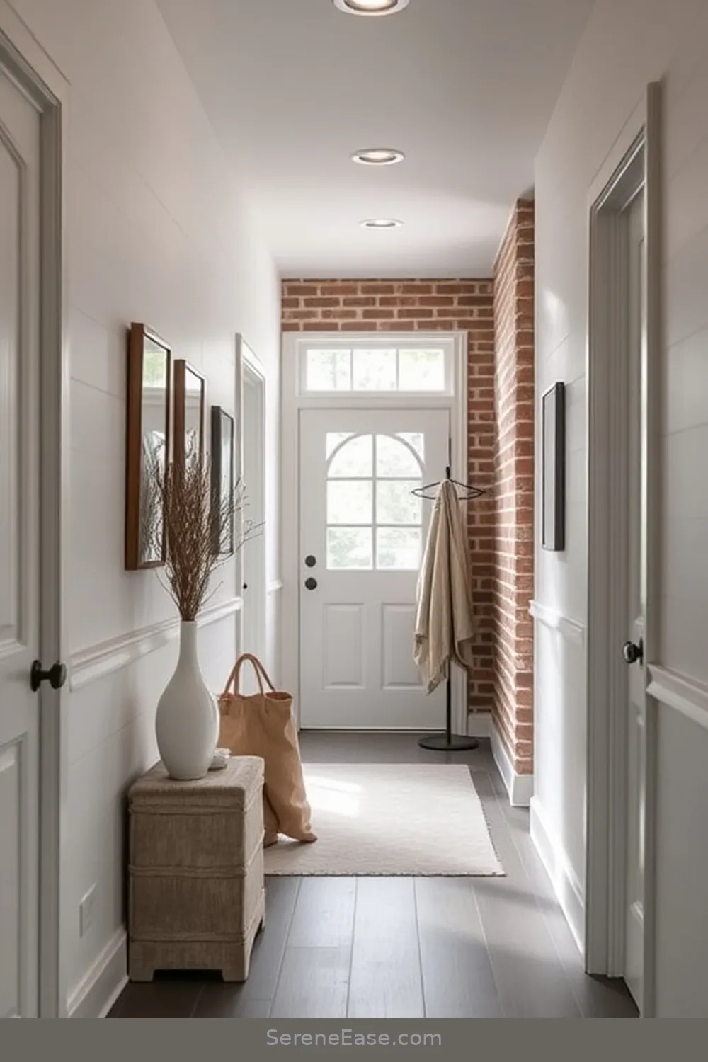 19 Ways to Achieve a Monochromatic Hallway in Modern Farmhouse Style 3 Incorporate Textured Wall Treatments for 19 Ways to Achieve a Monochromatic Hallway in Modern Farmhouse Style