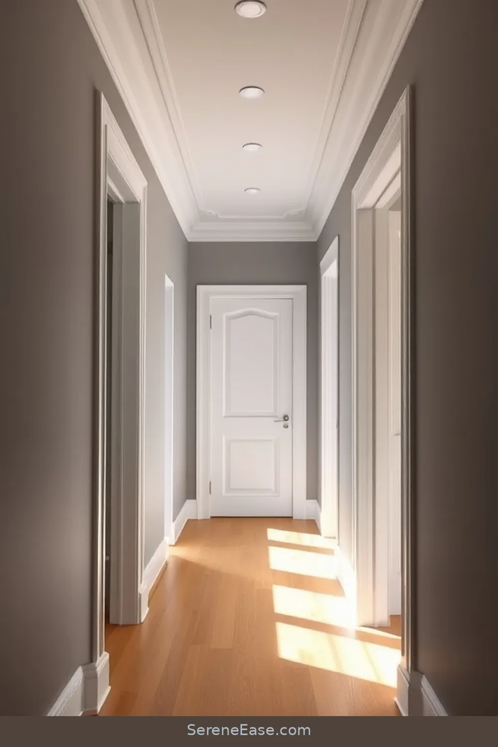 19 Ways to Achieve a Monochromatic Hallway in Modern Farmhouse Style 18 Use a Single Color for Trim and Molding for 19 Ways to Achieve a Monochromatic Hallway in Modern Farmhouse Style