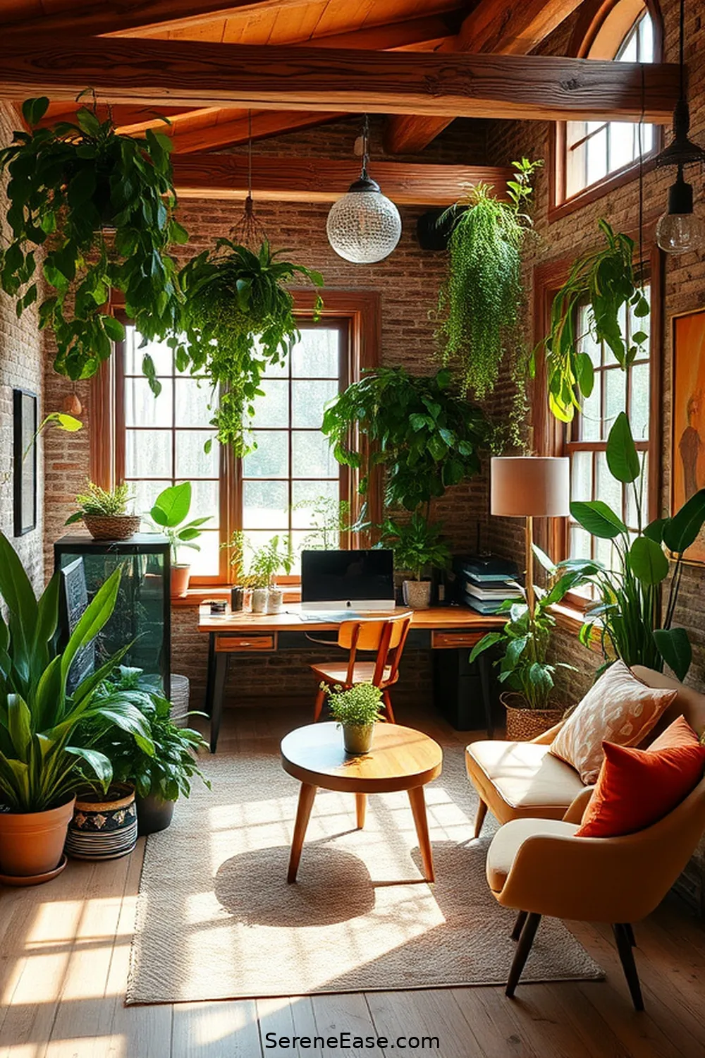 19 Ways to Incorporate Earth Tones Into Rustic Home Office Style 5 Add Plants for a Lush Touch for 19 Ways to Incorporate Earth Tones Into Rustic Home Office Style