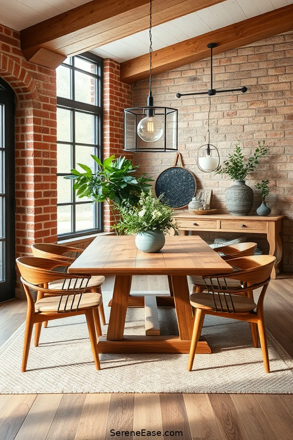19 Ways to Incorporate Earth Tones in Modern Farmhouse Dining Room Style 5 Add Stone or Brick Elements for 19 Ways to Incorporate Earth Tones in Modern Farmhouse Dining Room Style