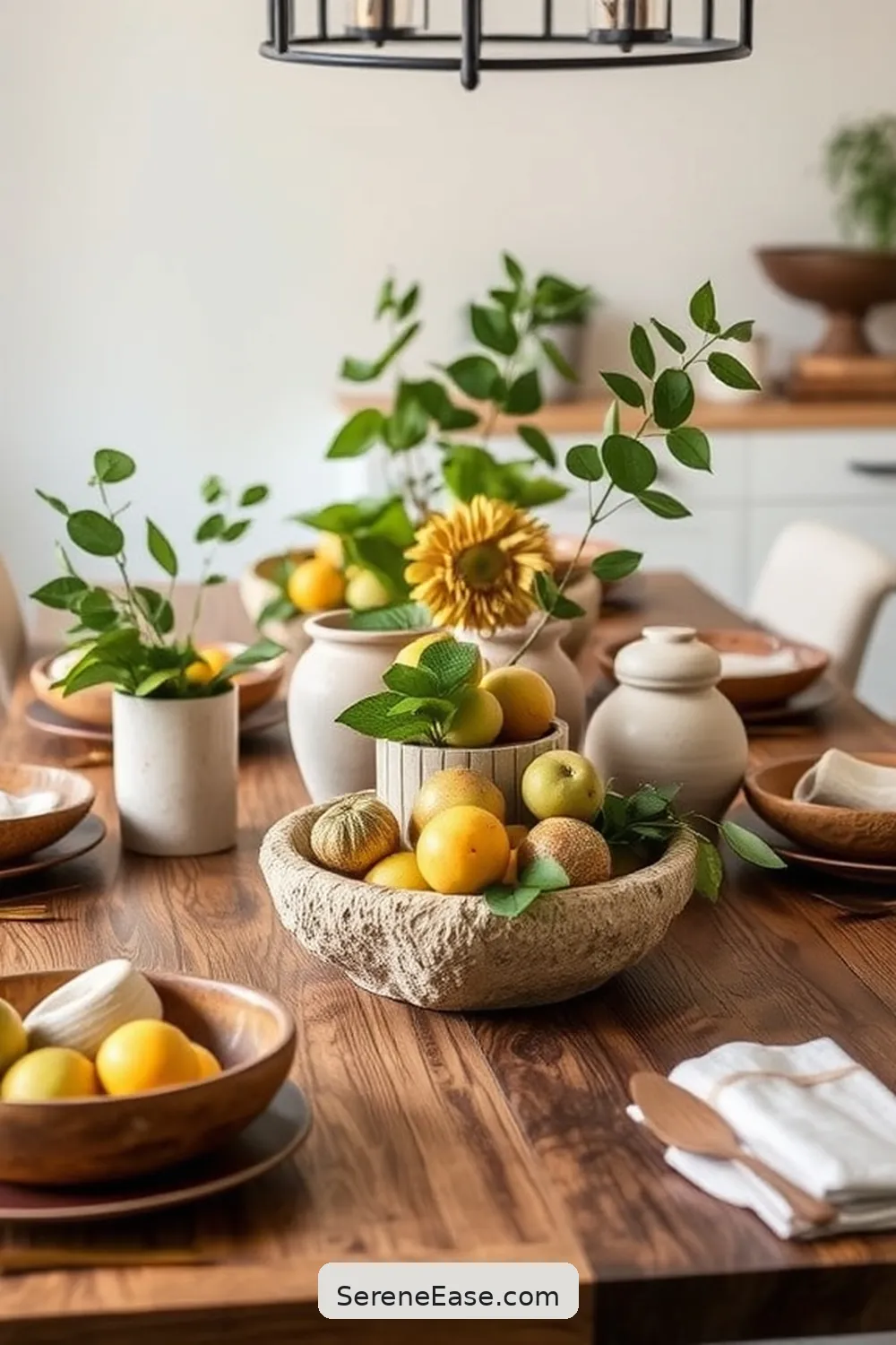 19 Ways to Incorporate Earth Tones in Modern Farmhouse Dining Room Style 9 Use Earthy Centerpieces for 19 Ways to Incorporate Earth Tones in Modern Farmhouse Dining Room Style