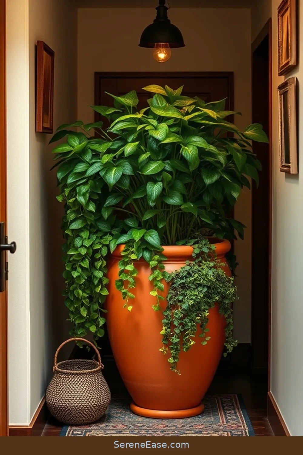19 Ways to Incorporate Earth Tones in Your Bohemian Hallway Style 3 Add a Terracotta Planter for 19 Ways to Incorporate Earth Tones in Your Bohemian Hallway Style