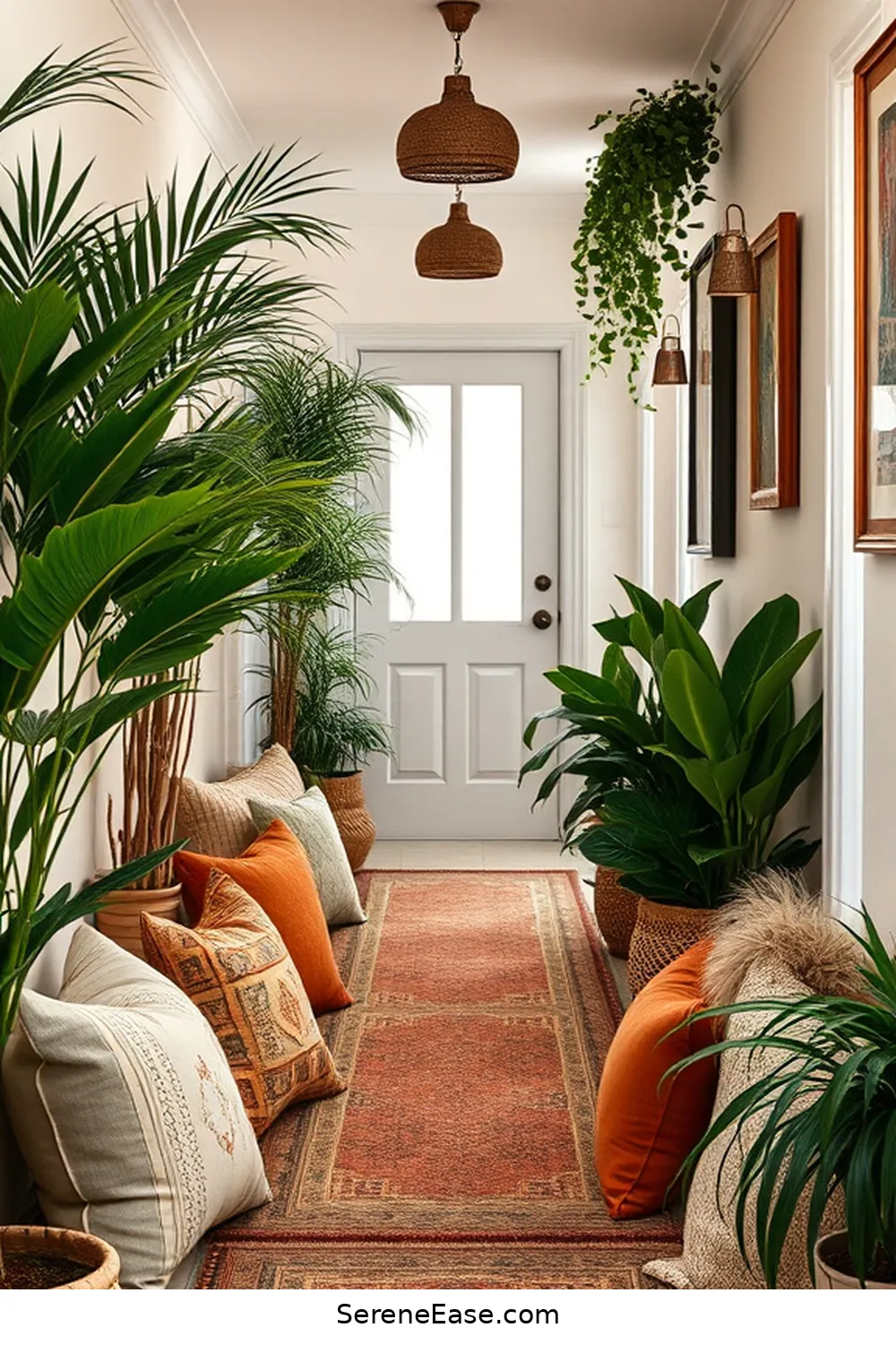 19 Ways to Incorporate Earth Tones in Your Bohemian Hallway Style 10 Opt for Earth-Toned Decorative Pillows for 19 Ways to Incorporate Earth Tones in Your Bohemian Hallway Style