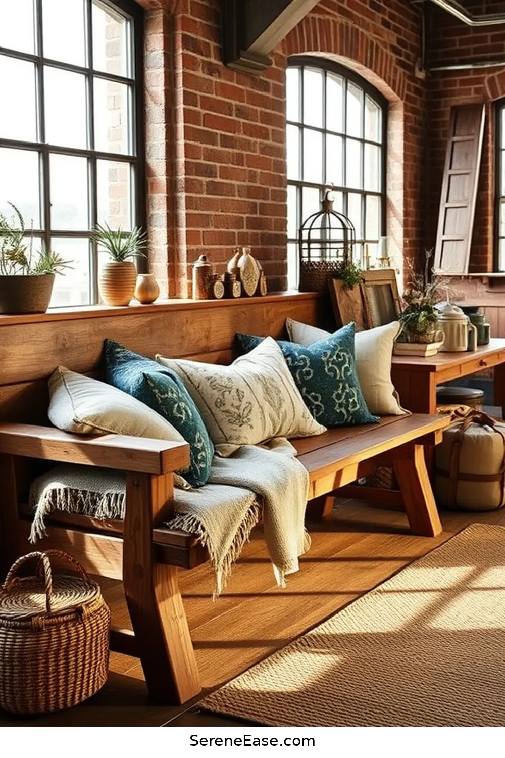 19 Ways to Incorporate Earth Tones in Your Industrial Style Entryway 18 Add a Rustic Bench for 19 Ways to Incorporate Earth Tones in Your Industrial Style Entryway