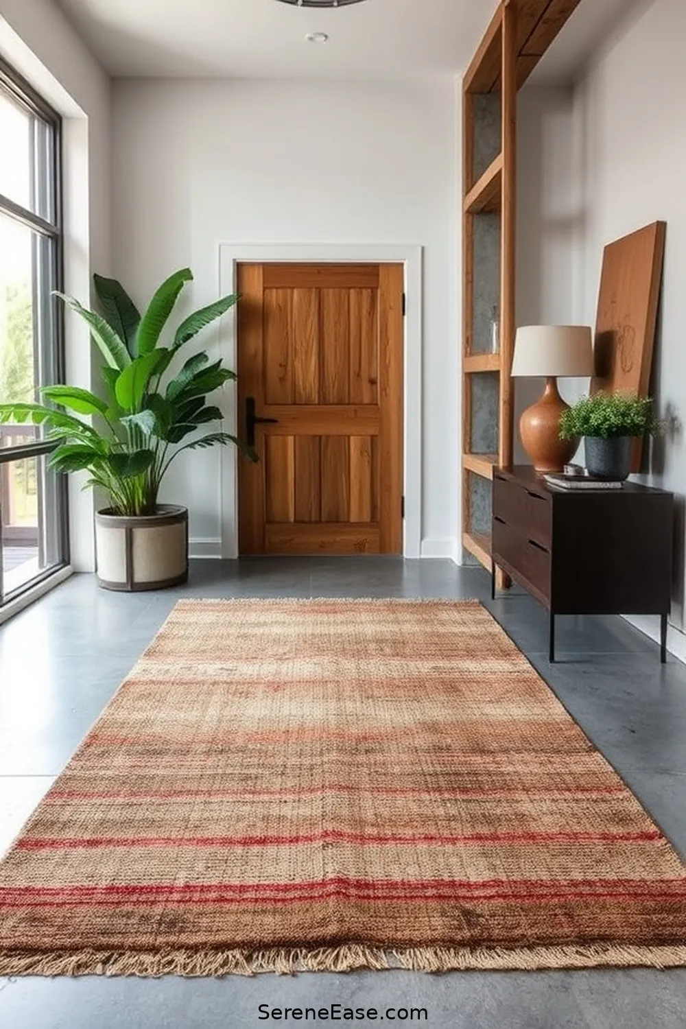 19 Ways to Incorporate Earth Tones in Your Industrial Style Entryway 11 Add a Statement Rug for 19 Ways to Incorporate Earth Tones in Your Industrial Style Entryway