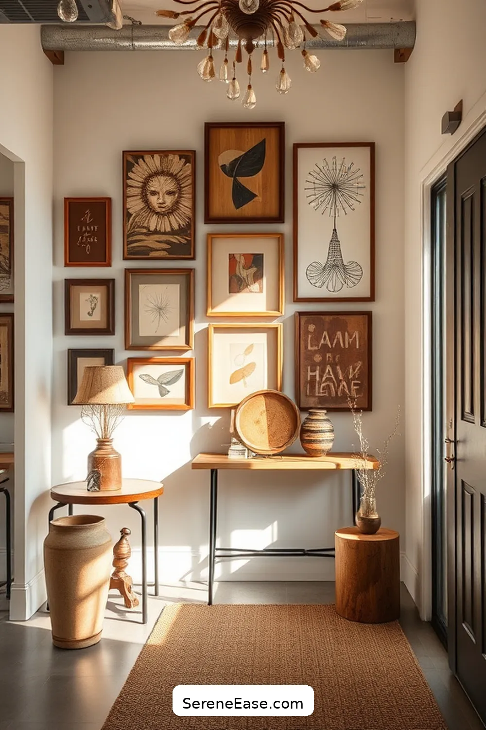 19 Ways to Incorporate Earth Tones in Your Industrial Style Entryway 12 Create a Gallery Wall for 19 Ways to Incorporate Earth Tones in Your Industrial Style Entryway