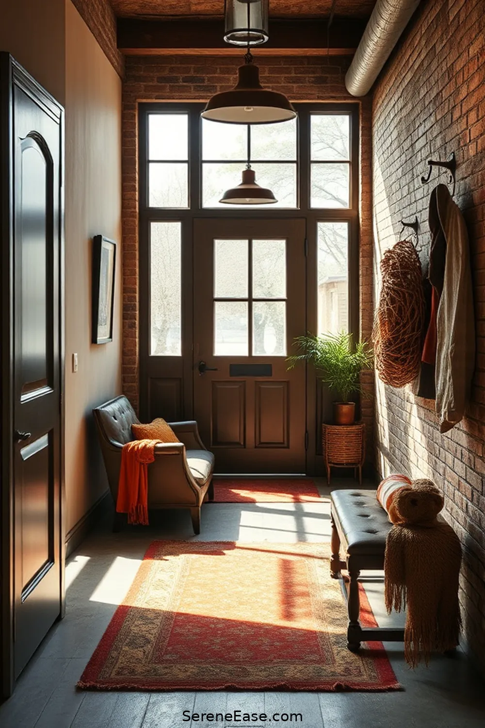 19 Ways to Incorporate Earth Tones in Your Industrial Style Entryway 9 Incorporate Vintage Leather for 19 Ways to Incorporate Earth Tones in Your Industrial Style Entryway
