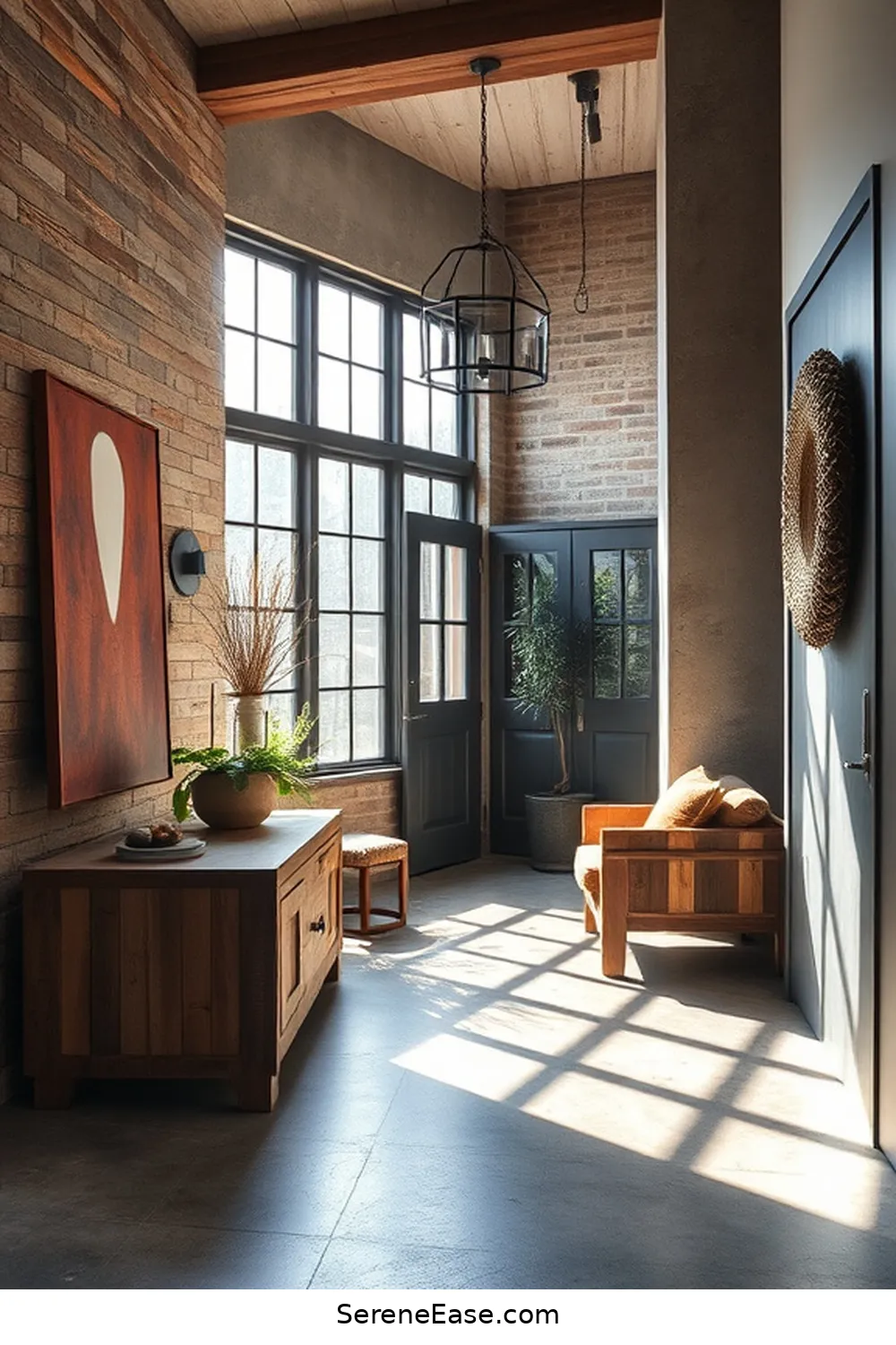 19 Ways to Incorporate Earth Tones in Your Industrial Style Entryway 17 Use Reclaimed Wood Furniture for 19 Ways to Incorporate Earth Tones in Your Industrial Style Entryway