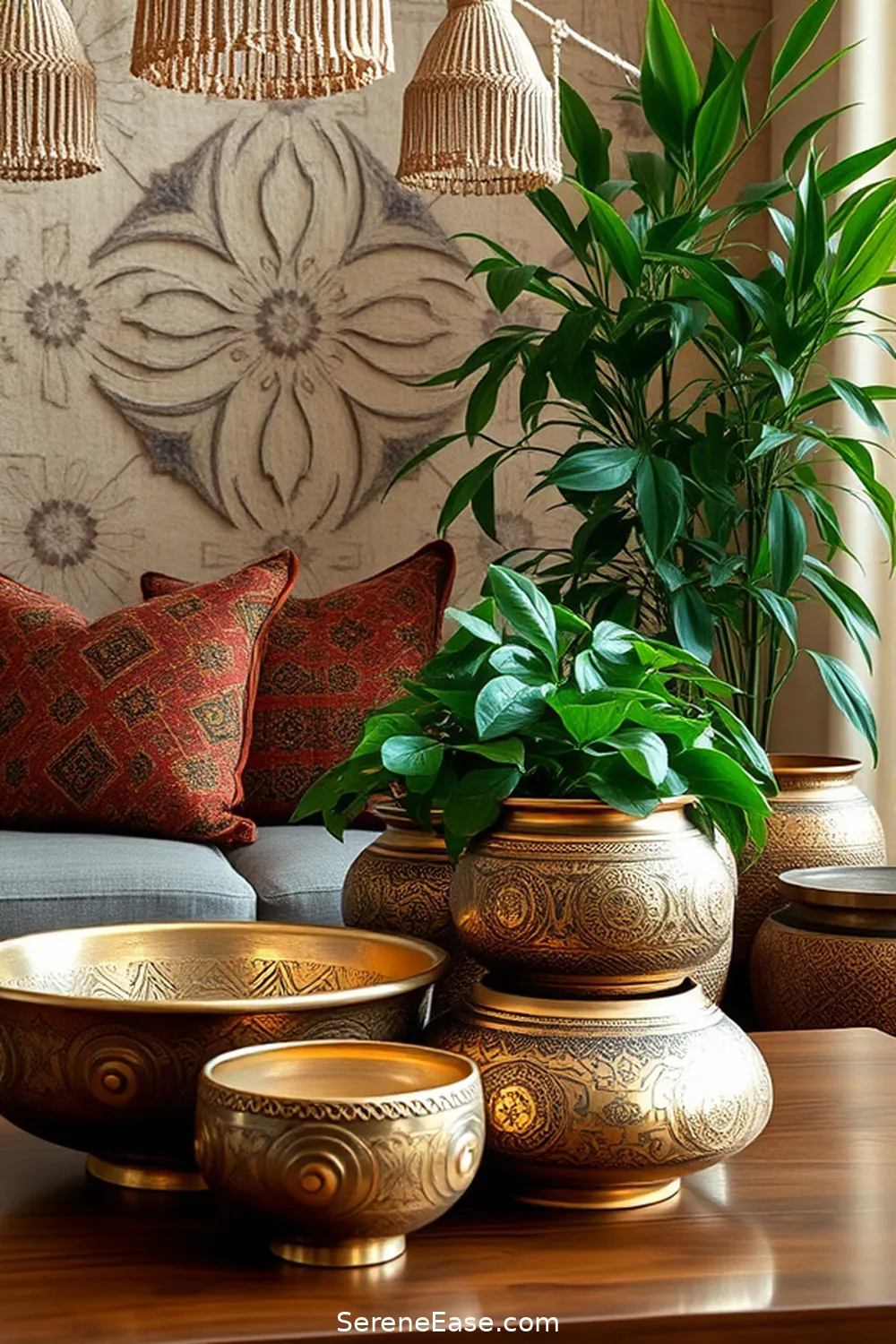 19 Ways to Incorporate Metallic Accents in Bohemian Style Living Rooms 7 Include Decorative Metallic Bowls for 19 Ways to Incorporate Metallic Accents in Bohemian Style Living Rooms