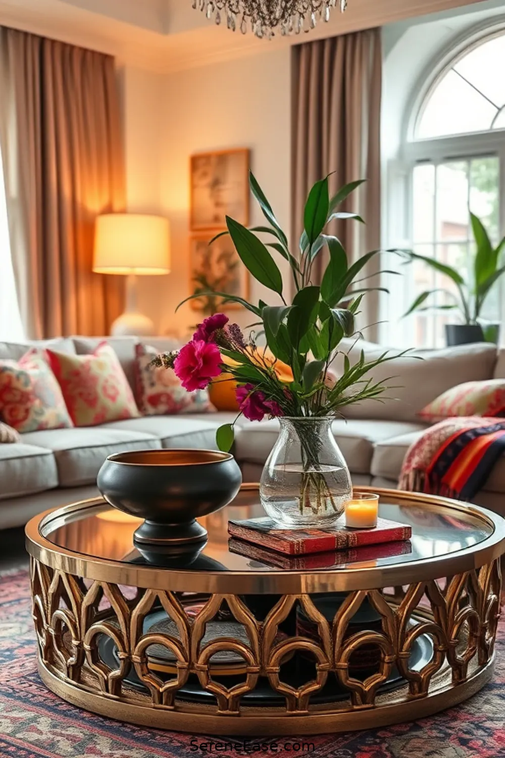 19 Ways to Incorporate Metallic Accents in Bohemian Style Living Rooms 3 Incorporate a Metallic Coffee Table for 19 Ways to Incorporate Metallic Accents in Bohemian Style Living Rooms