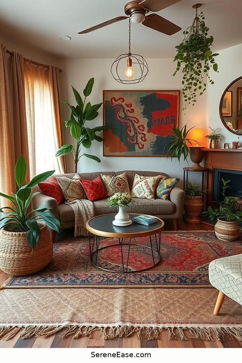19 Ways to Incorporate Metallic Accents in Bohemian Style Living Rooms 9 Layer Metallic Rugs for 19 Ways to Incorporate Metallic Accents in Bohemian Style Living Rooms
