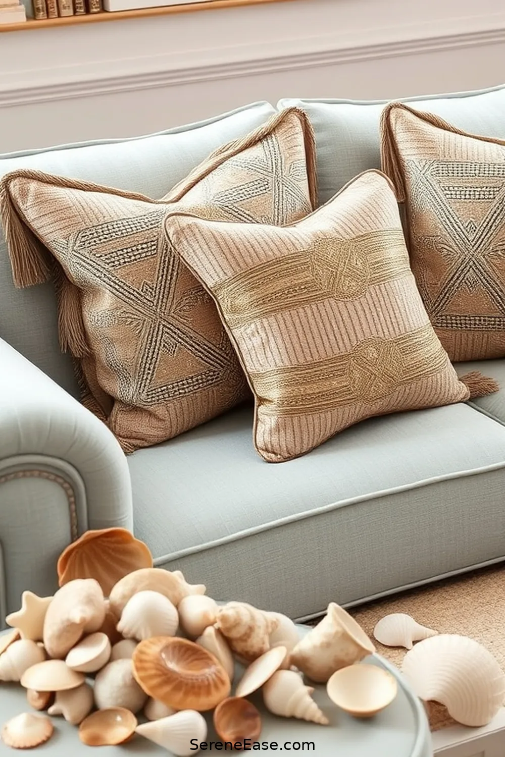 19 Ways to Incorporate Metallic Accents in Coastal Home Office Style 9 Accented Throw Pillows for 19 Ways to Incorporate Metallic Accents in Coastal Home Office Style