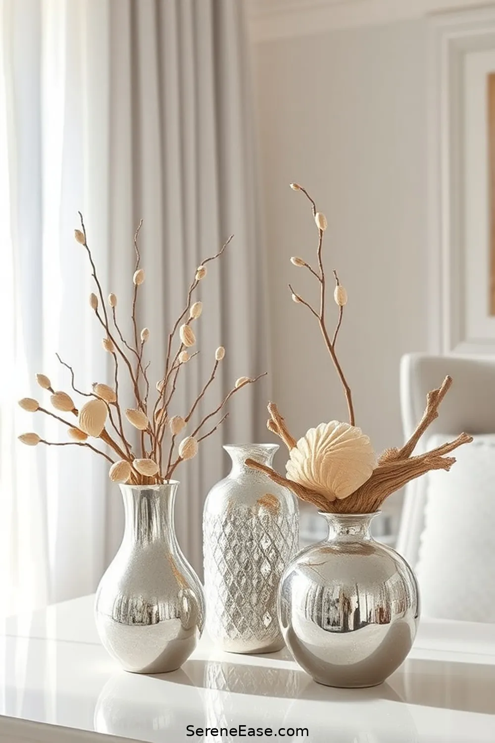 19 Ways to Incorporate Metallic Accents in Coastal Home Office Style 8 Decorative Metallic Vases for 19 Ways to Incorporate Metallic Accents in Coastal Home Office Style